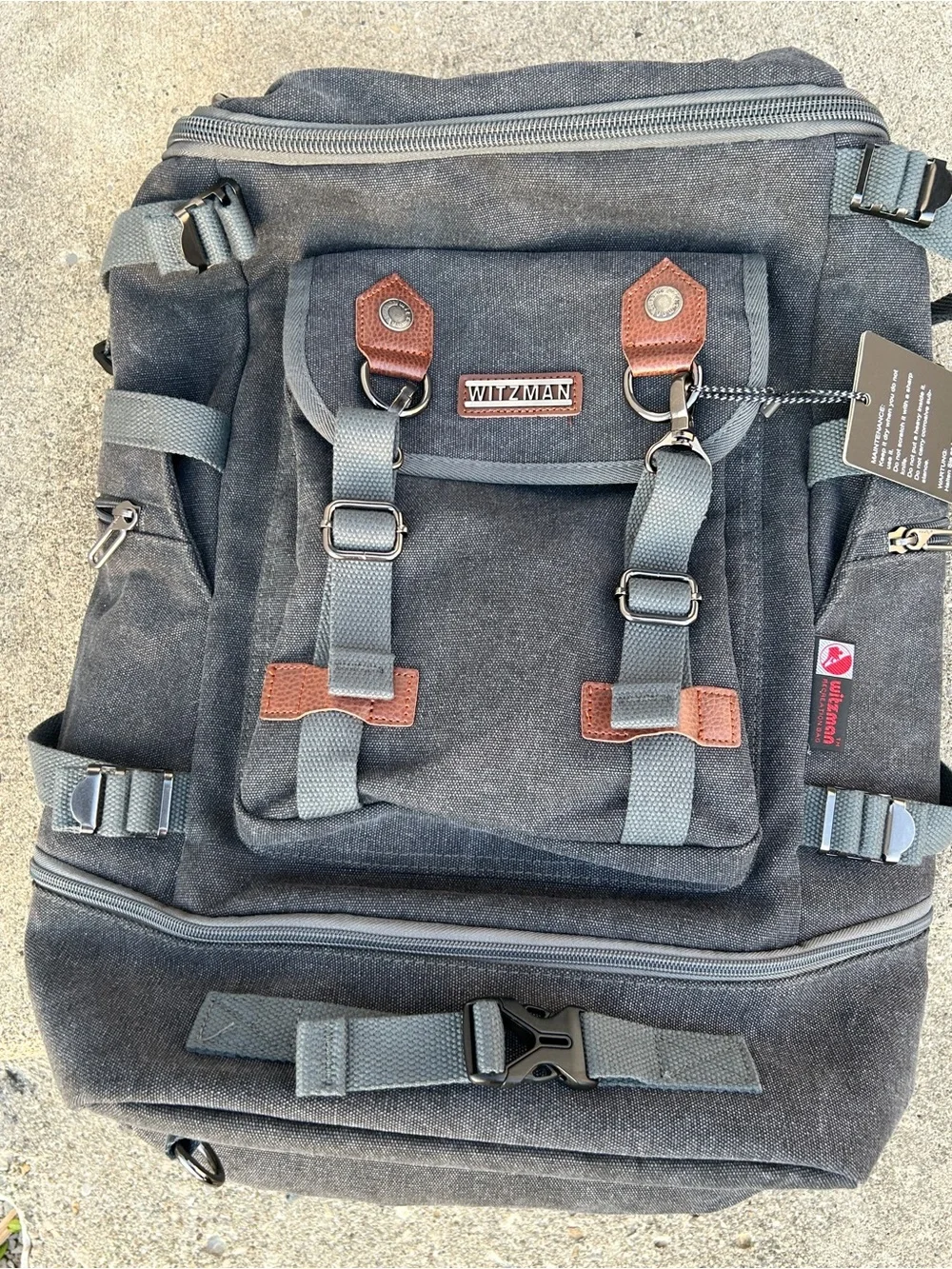 WITZMAN Travel Backpack for Men Women Carry on Luggage Backpack Canvas Rucksack